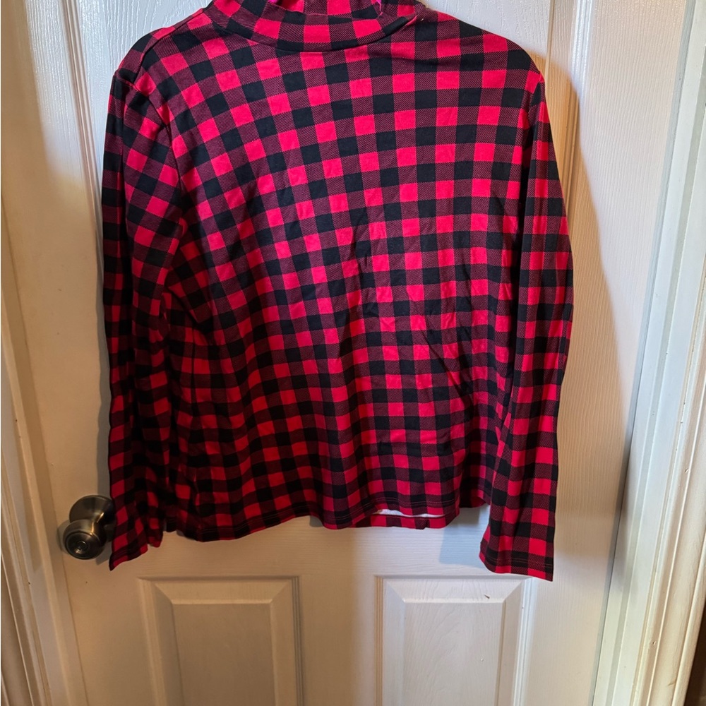 Kim Rogers Red and Black Plaid Top